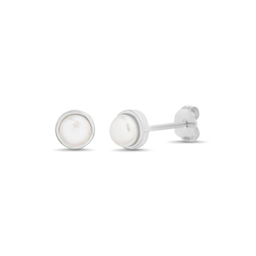 Sterling Silver Pearl 5mm Tiny Stud Earrings