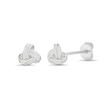 Sterling Silver Tiny Knot Stud Earrings