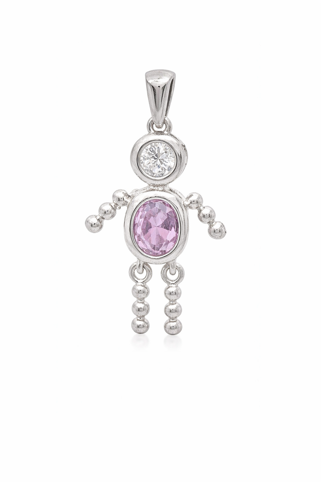 Sterling Silver Boy Oval Birthstone Charm