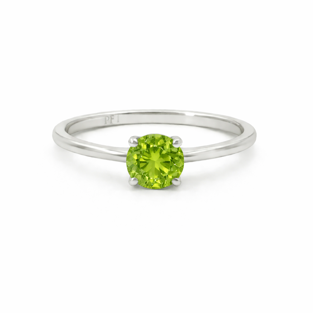 Sterling Silver 6mm Round CZ Birthstone Ring