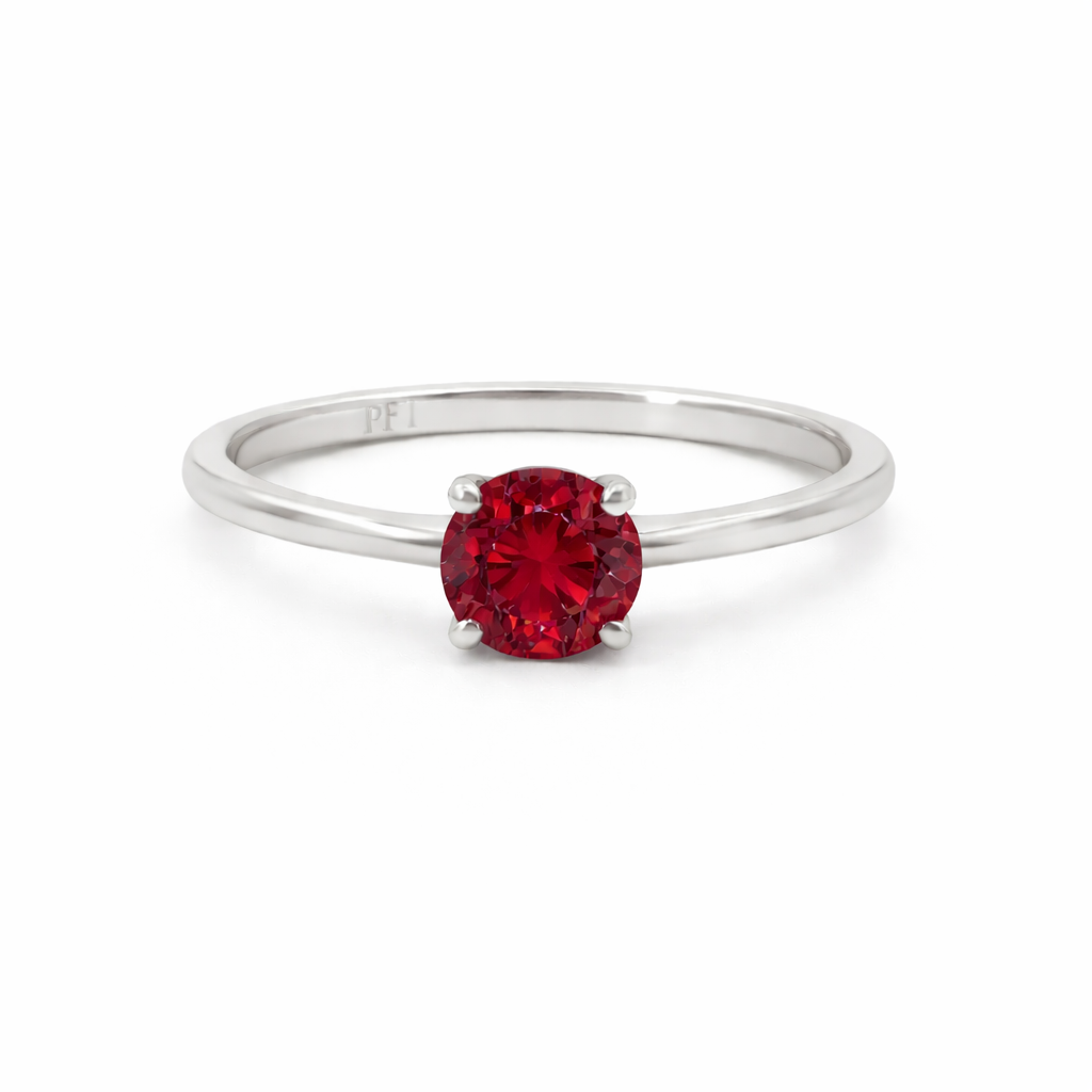 Sterling Silver 6mm Round CZ Birthstone Ring