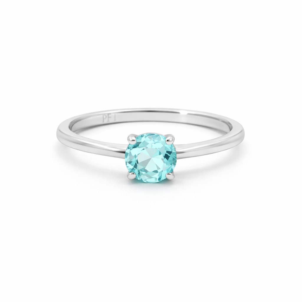 Sterling Silver 6mm Round CZ Birthstone Ring