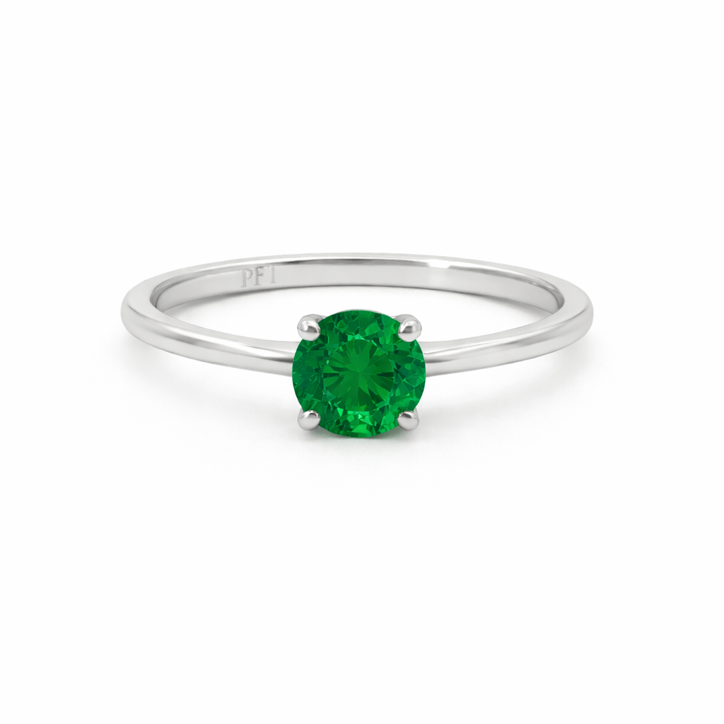 Sterling Silver 6mm Round CZ Birthstone Ring