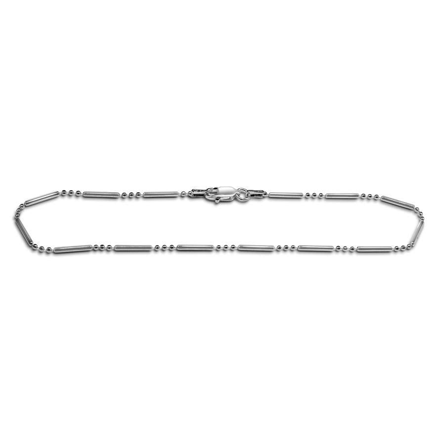 Sterling Silver Beaded Bar Anklet