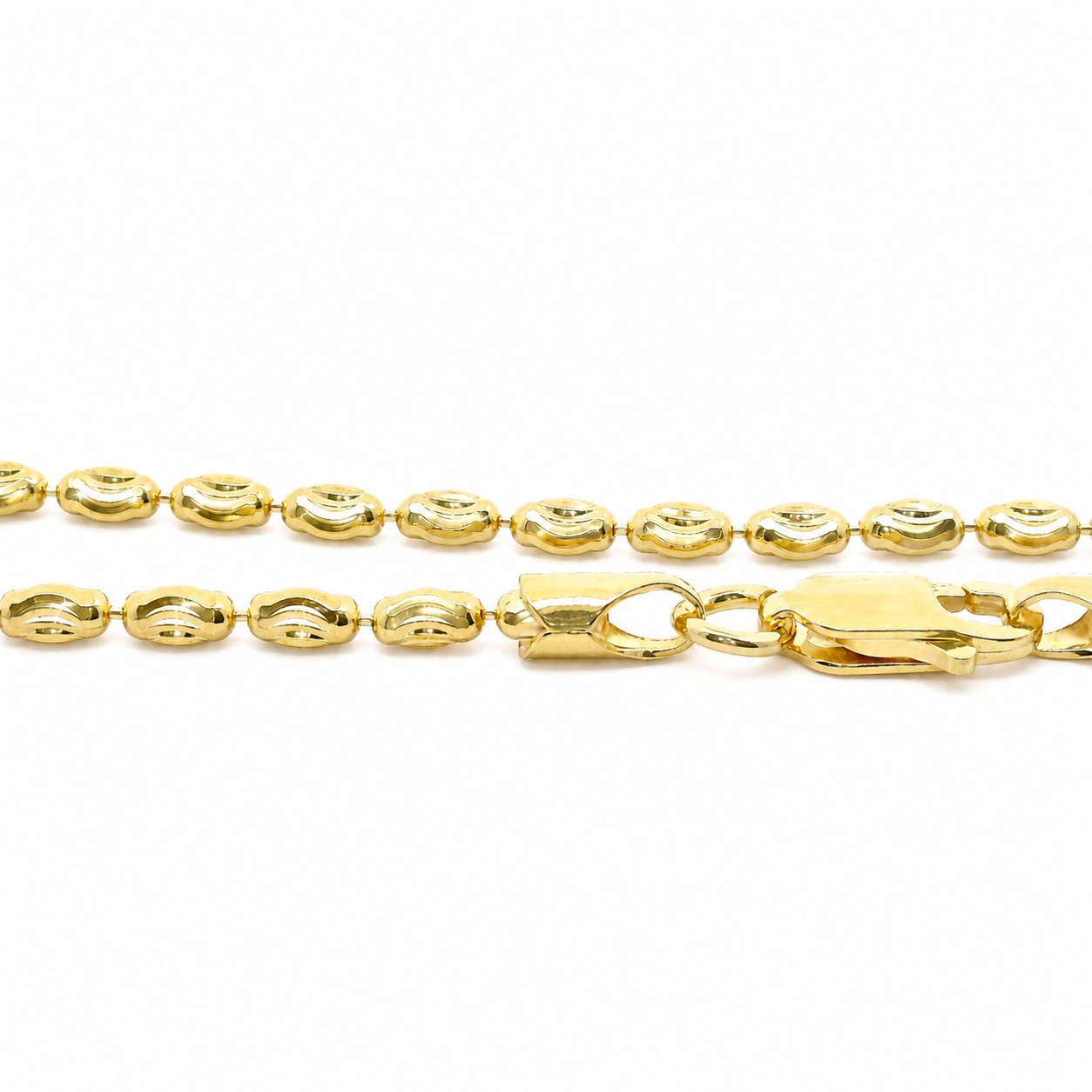 Sterling Silver Gold Plated Continuous Oval Moon Chain