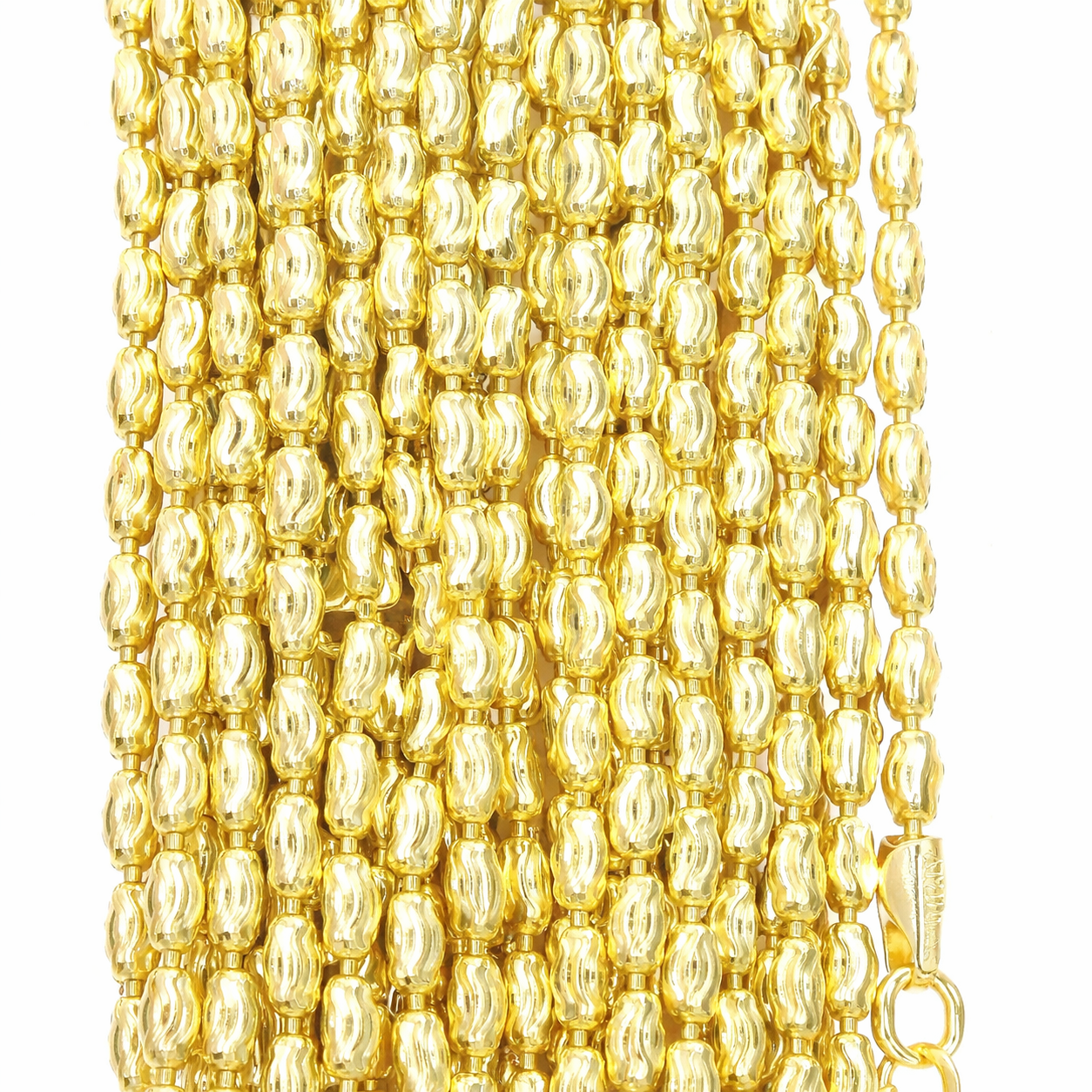 Sterling Silver Gold Plated Continuous Oval Moon Chain