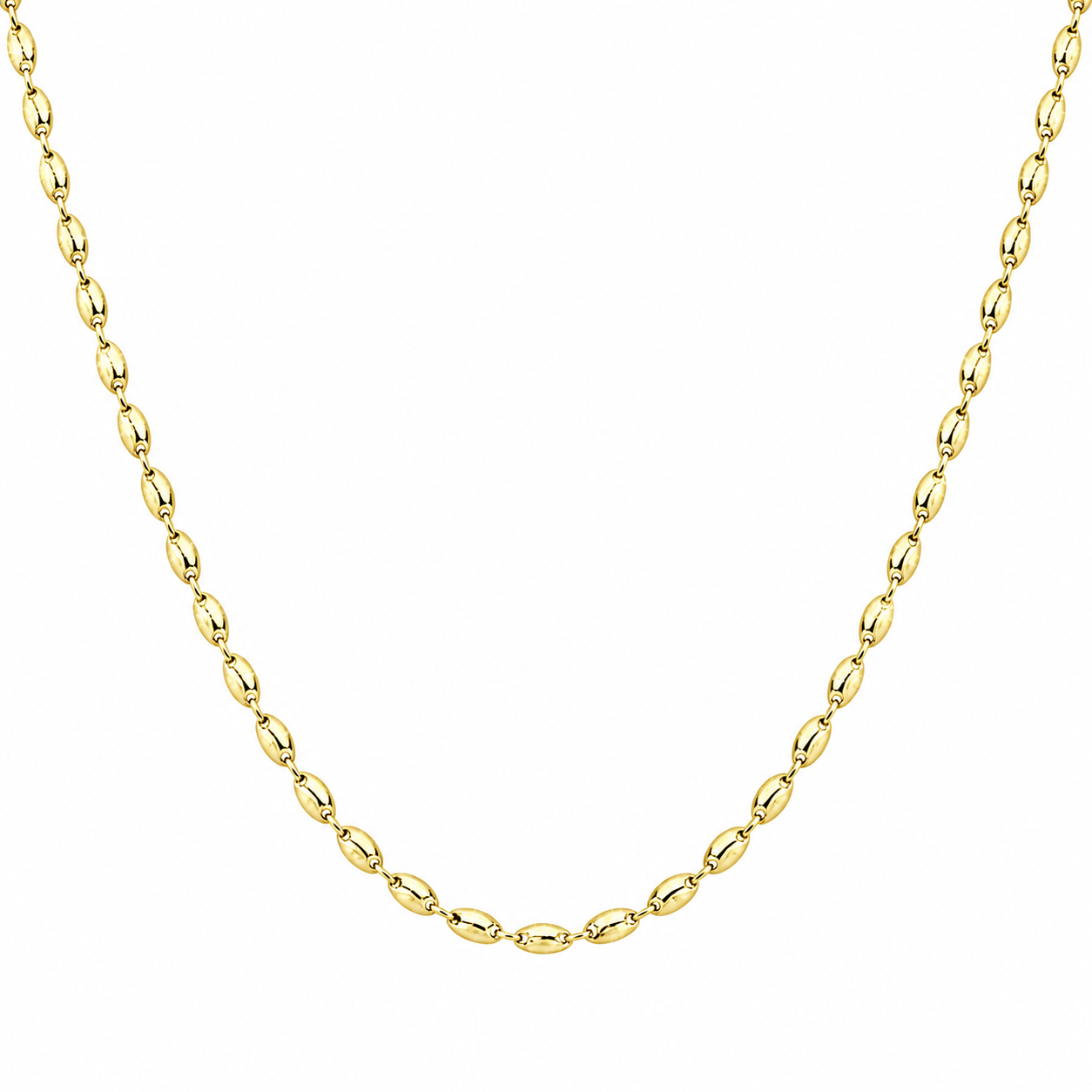 Sterling Silver Gold Plated Continuous Oval Moon Chain