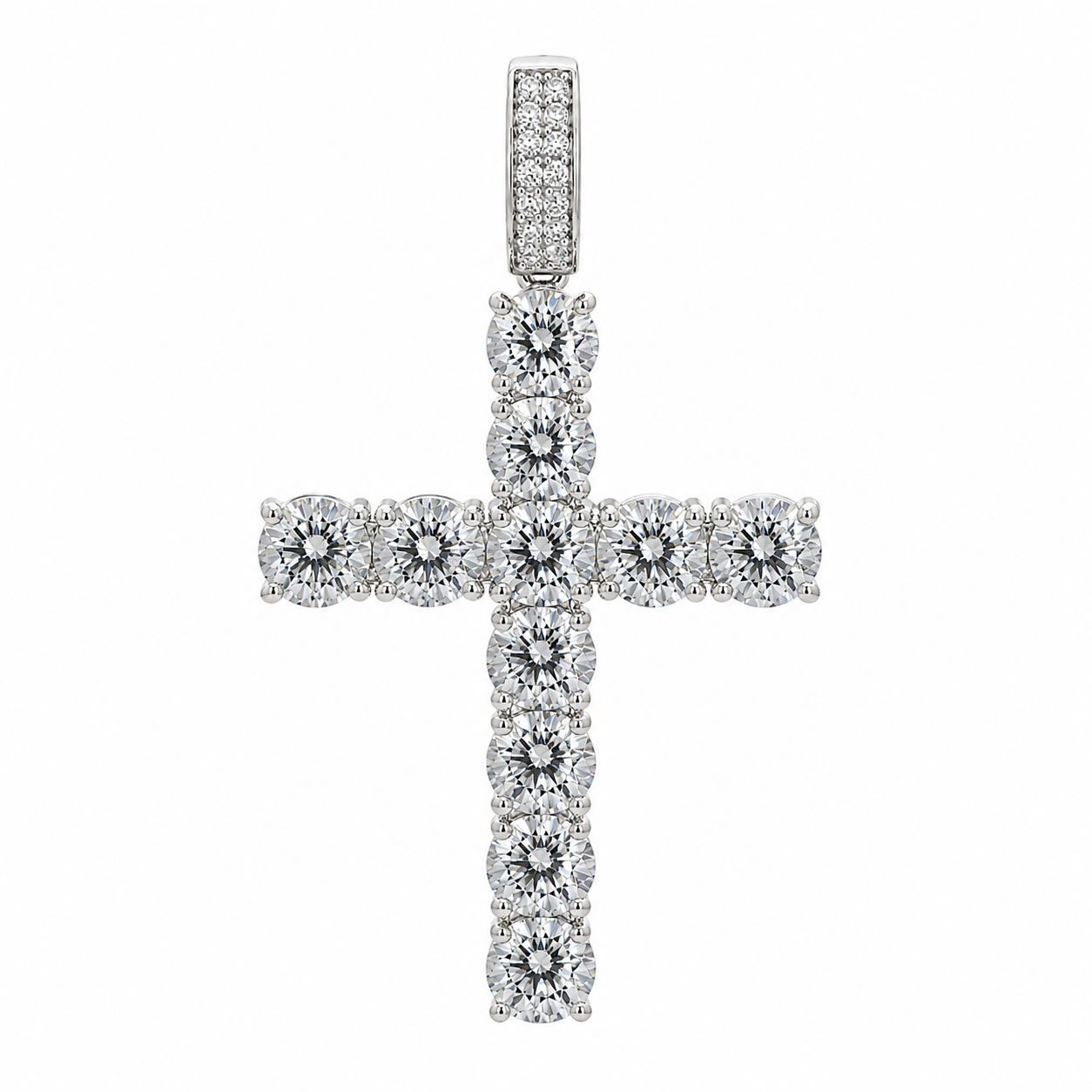 Men's Sterling Silver CZ Cross Pendant