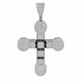 Men's Sterling Silver CZ Cross Pendant