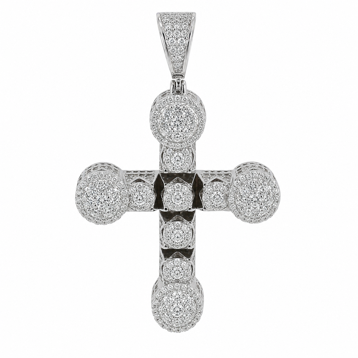 Men's Sterling Silver CZ Cross Pendant
