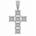 Men's Sterling Silver CZ Cross Pendant