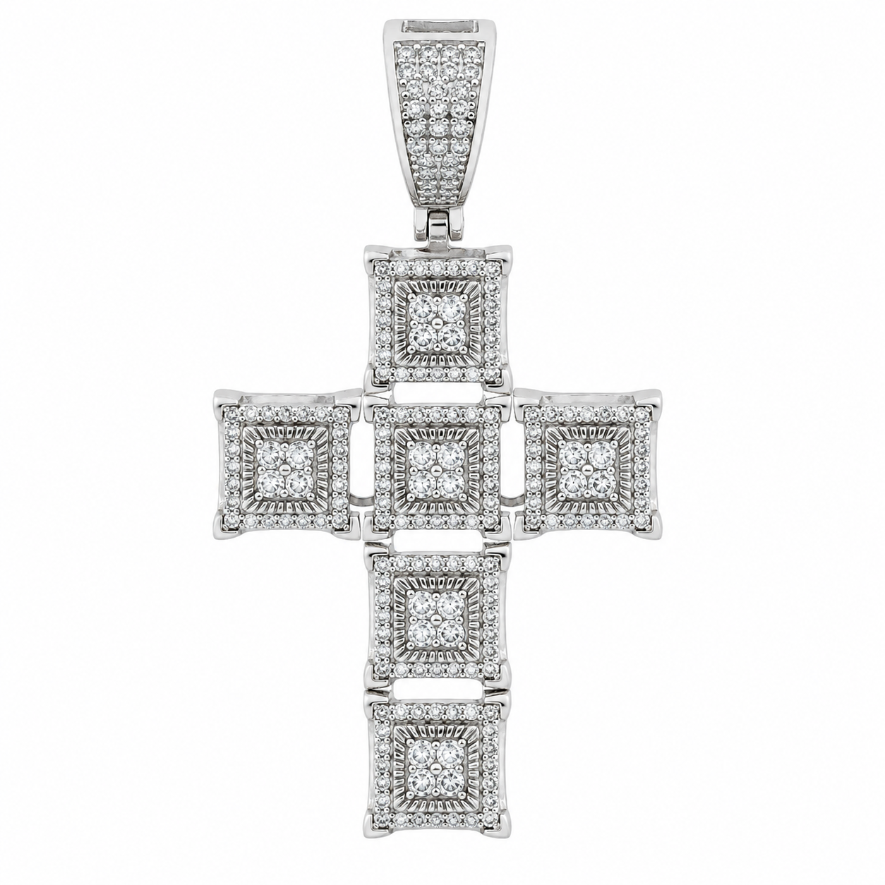 Men's Sterling Silver CZ Cross Pendant