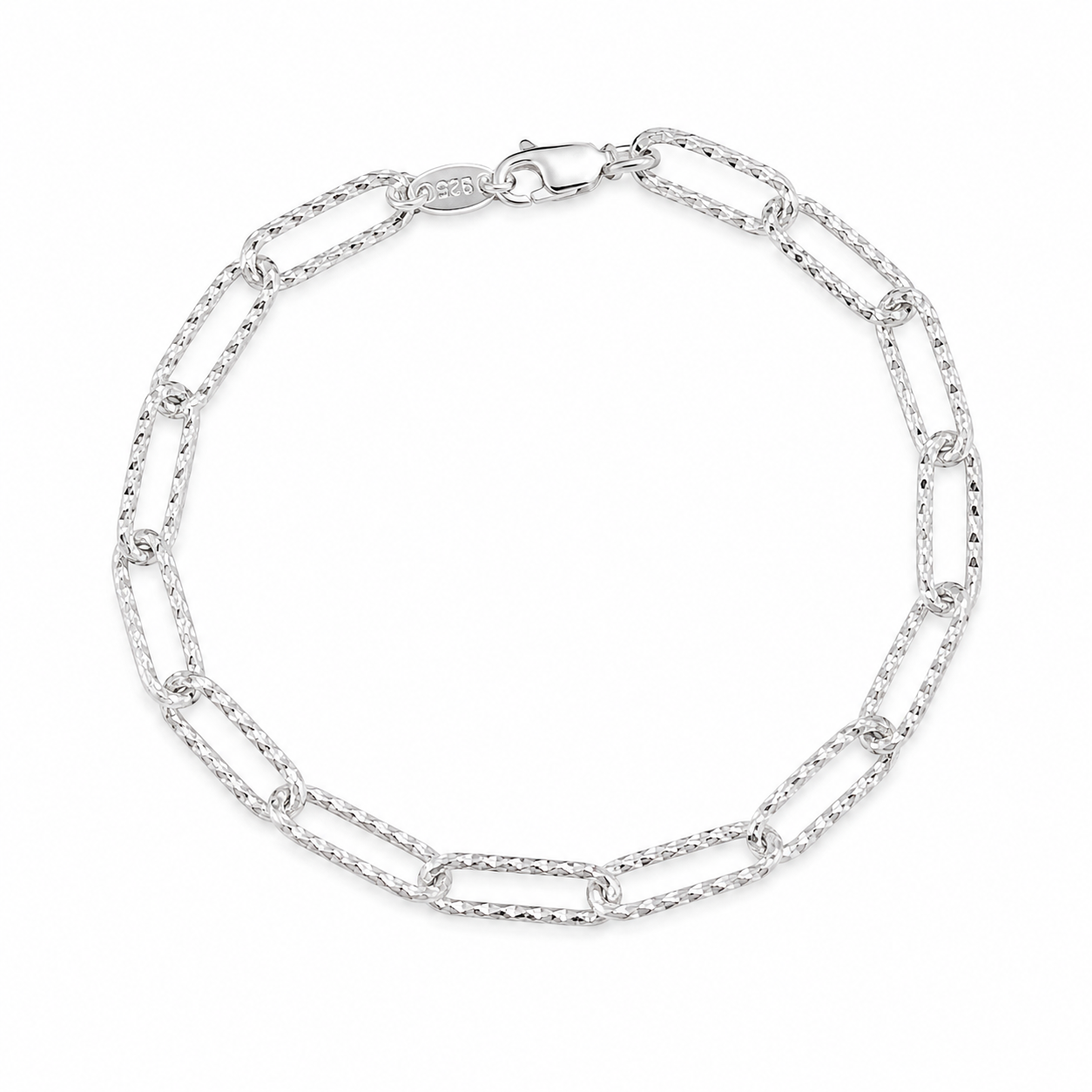 Sterling Silver Diamond Cut Paperclip Chain