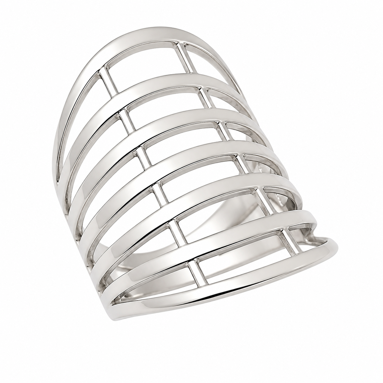 Sterling Silver Large Cutout Design Ring