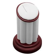Rosewood and White Leatherette Ring Colum