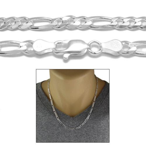 Sterling Silver Flat Figaro Chain 120 4MM (SOLD BY 5's)