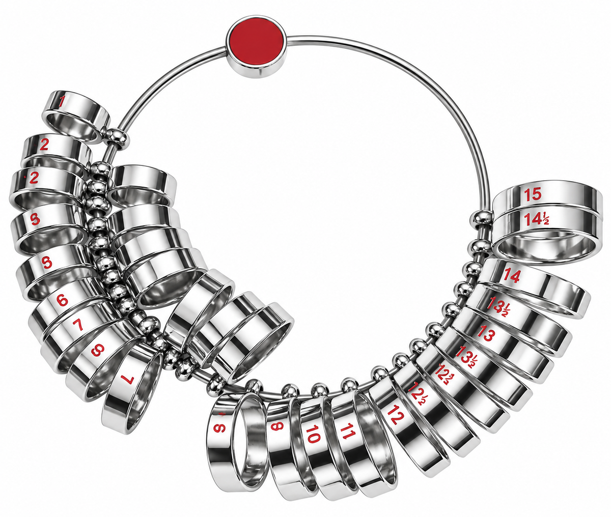 Wide Band Metal Ring Sizer