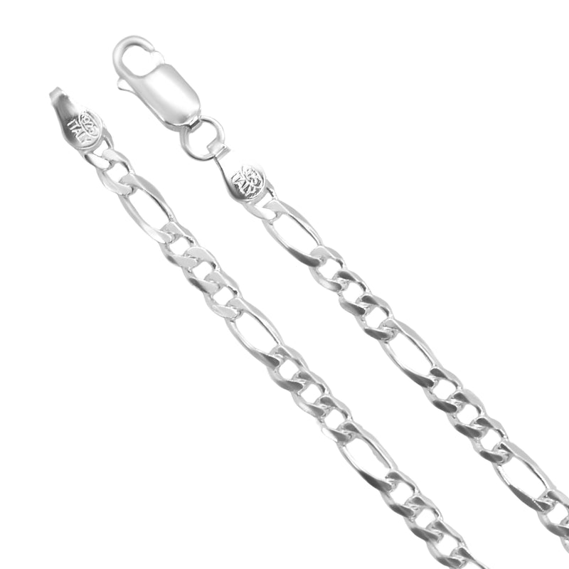 6MM STERLING SILVER FIGARO CHAIN NECKLACE (GAUGE 150)