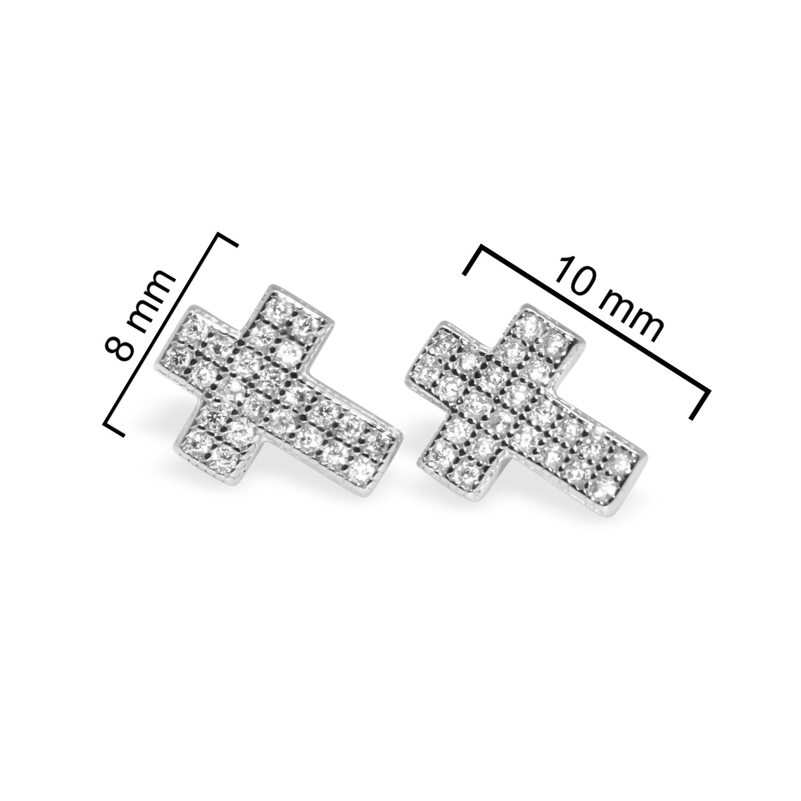 Sterling Silver Thick Cross Studs