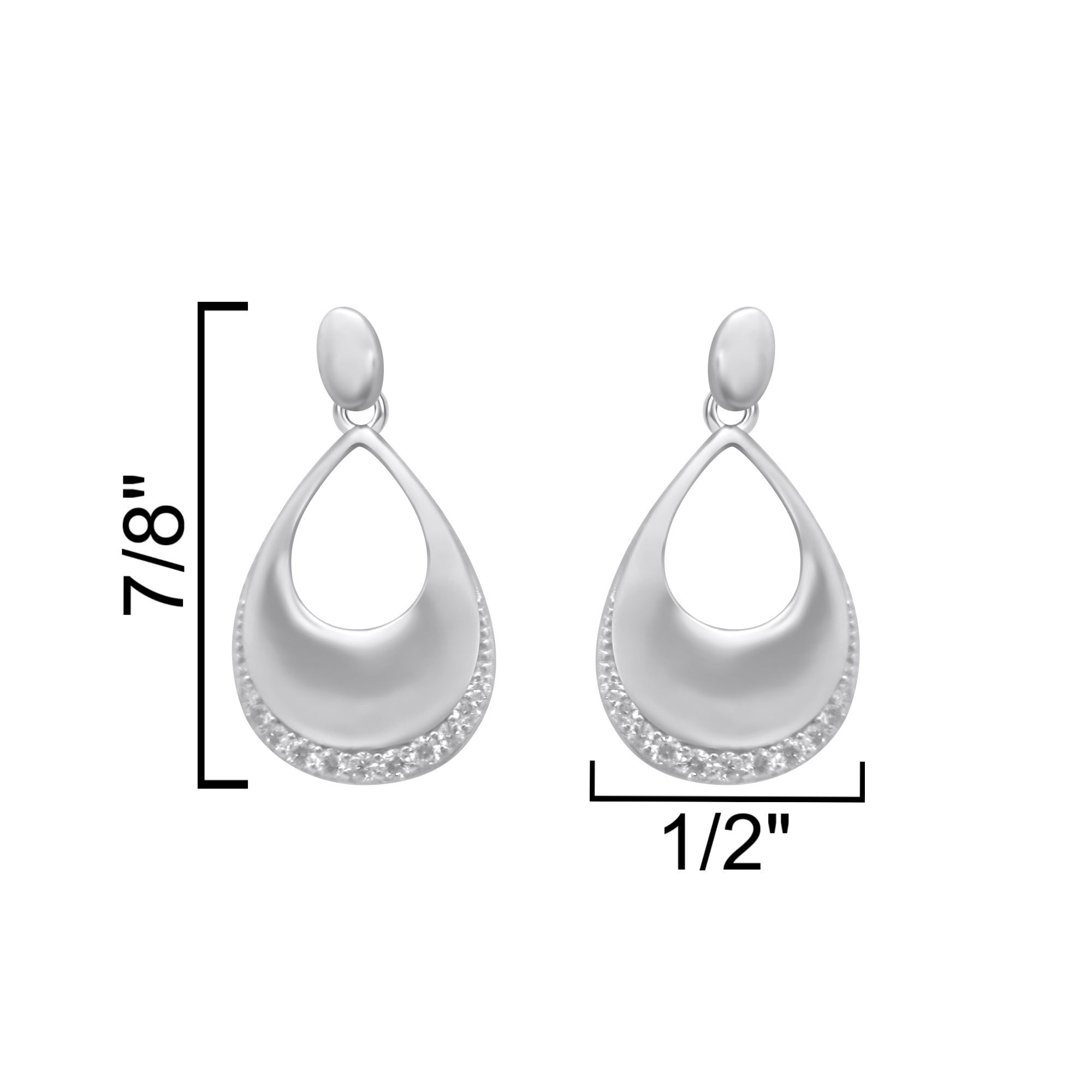 Sterling Silver Drop Down Tear Drop Earrings