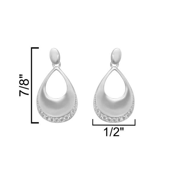 Sterling Silver Drop Down Tear Drop Earrings