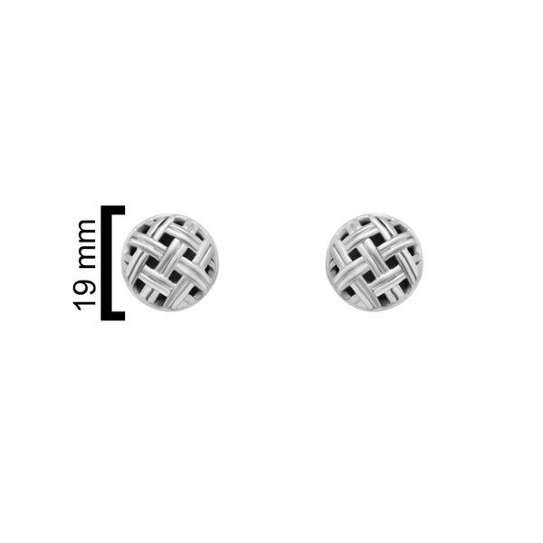 Sterling Silver Cross Over Circle Studs