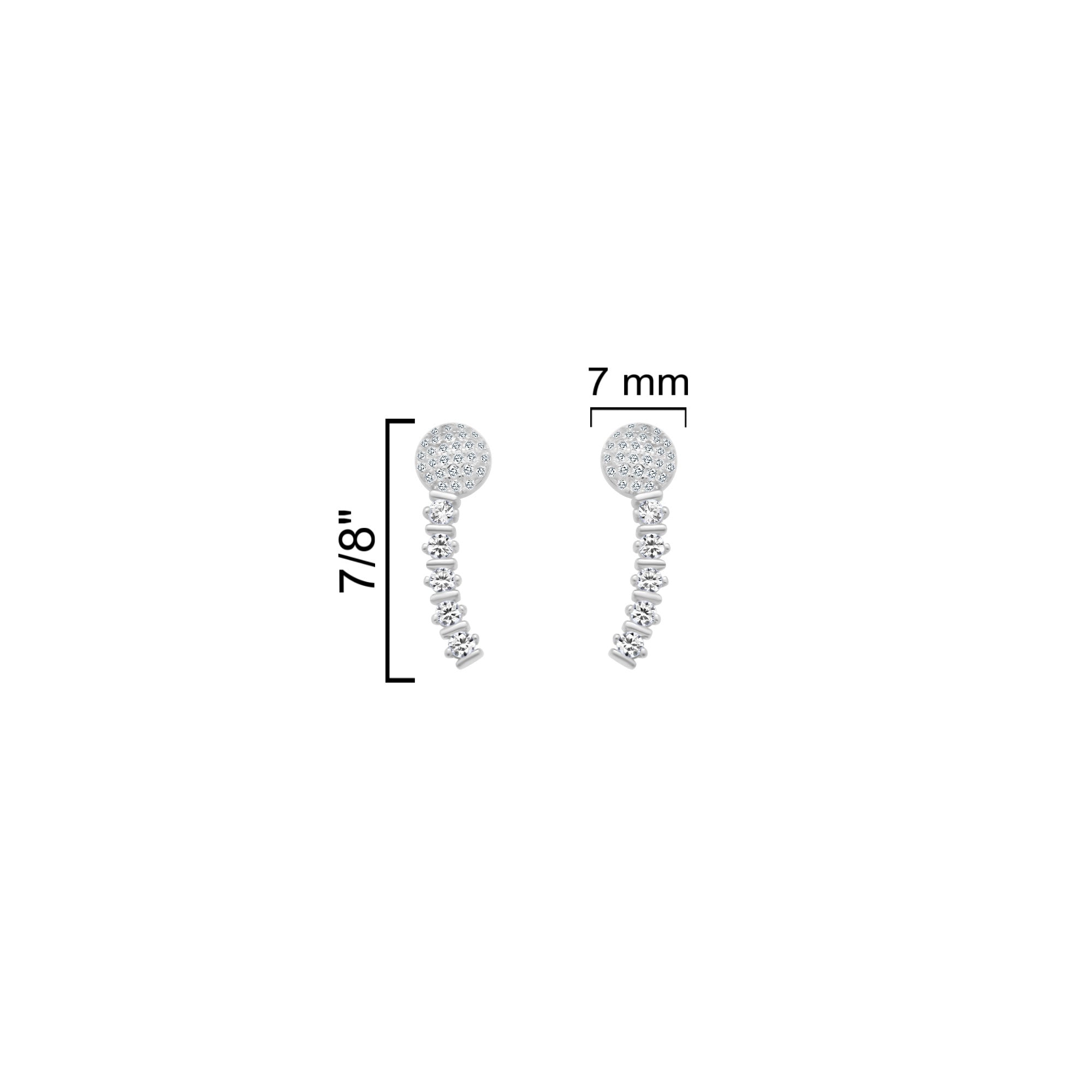 Sterling Silver CZ Threader Earrings