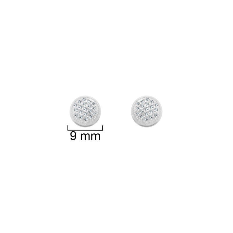 Sterling Silver CZ Circle Studs