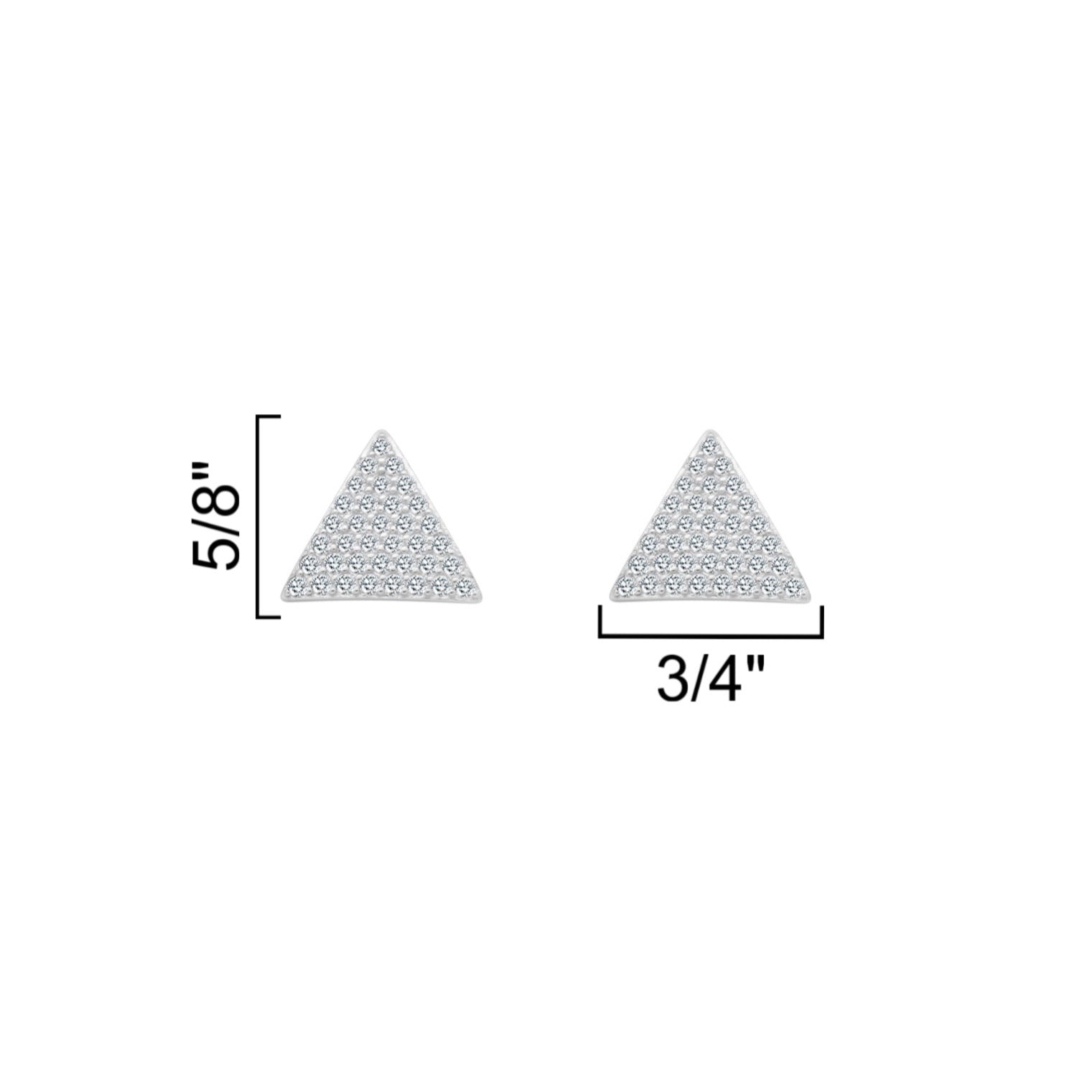 Sterling Silver Large Triangle Studs