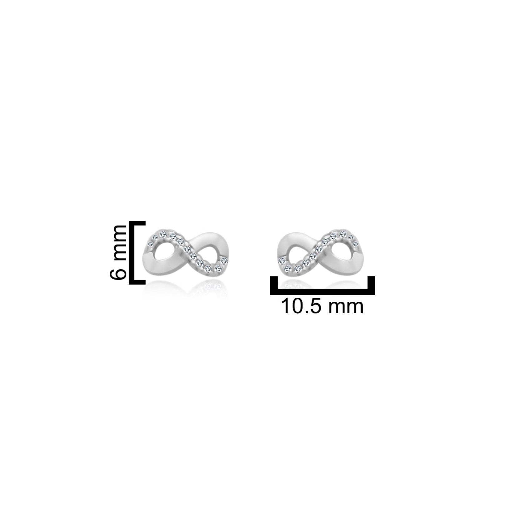 Sterling Silver Infinity CZ Studs