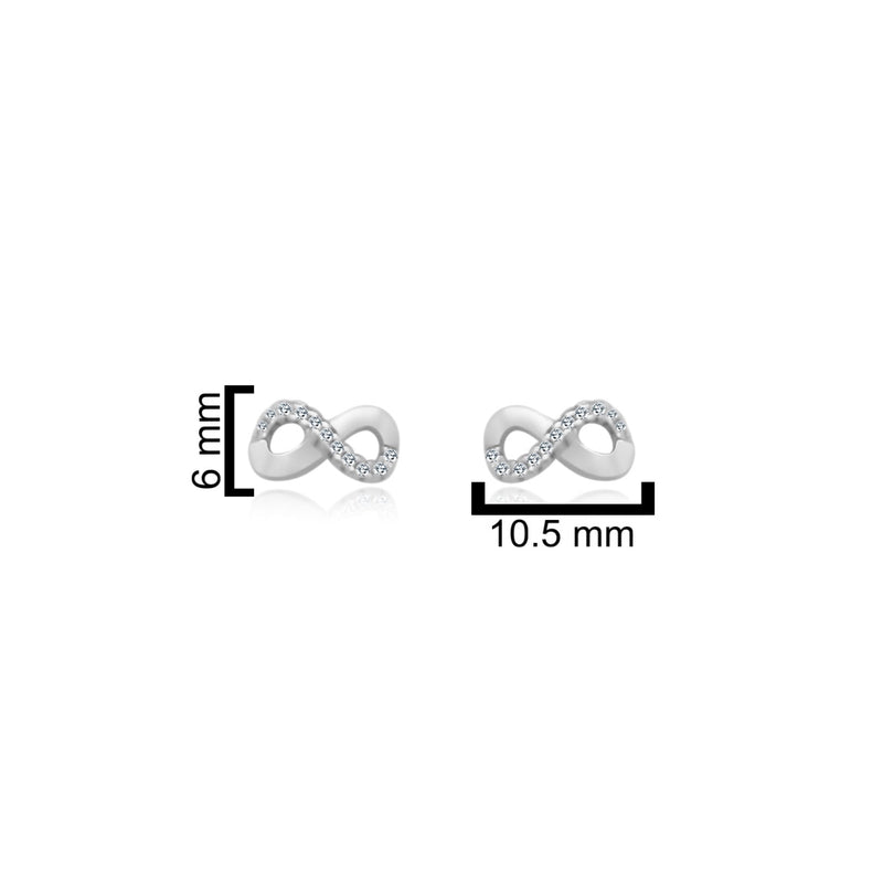 Sterling Silver Infinity CZ Studs