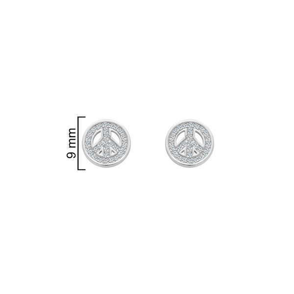 Sterling Silver Peace Studs