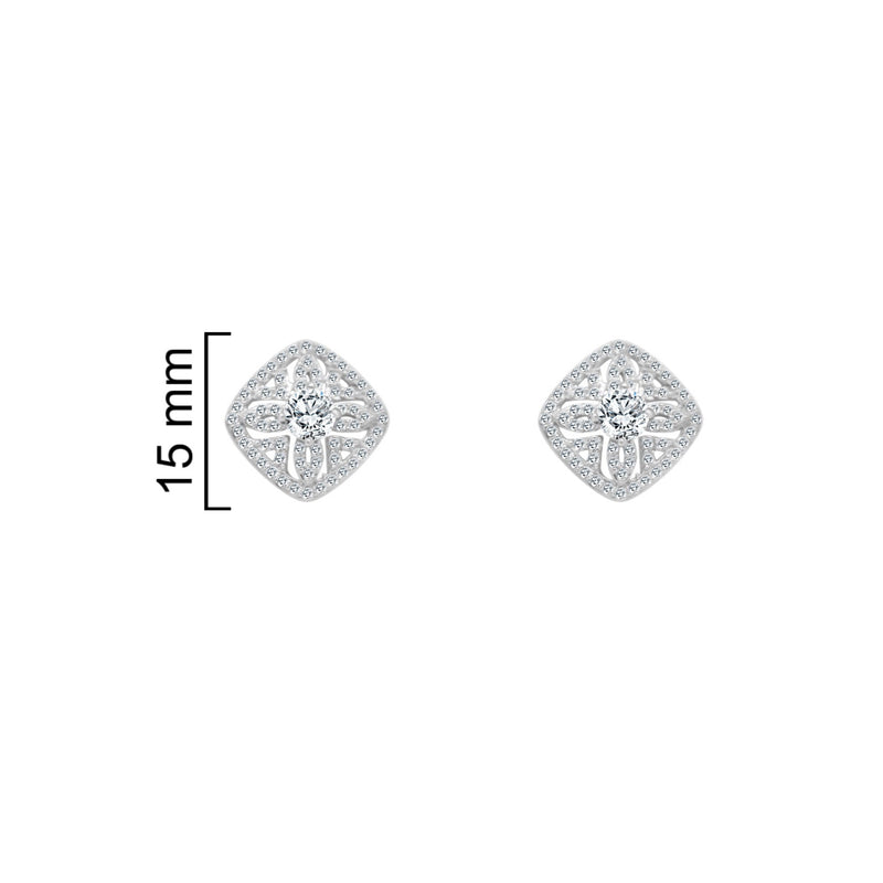 Large Square Flower Studs