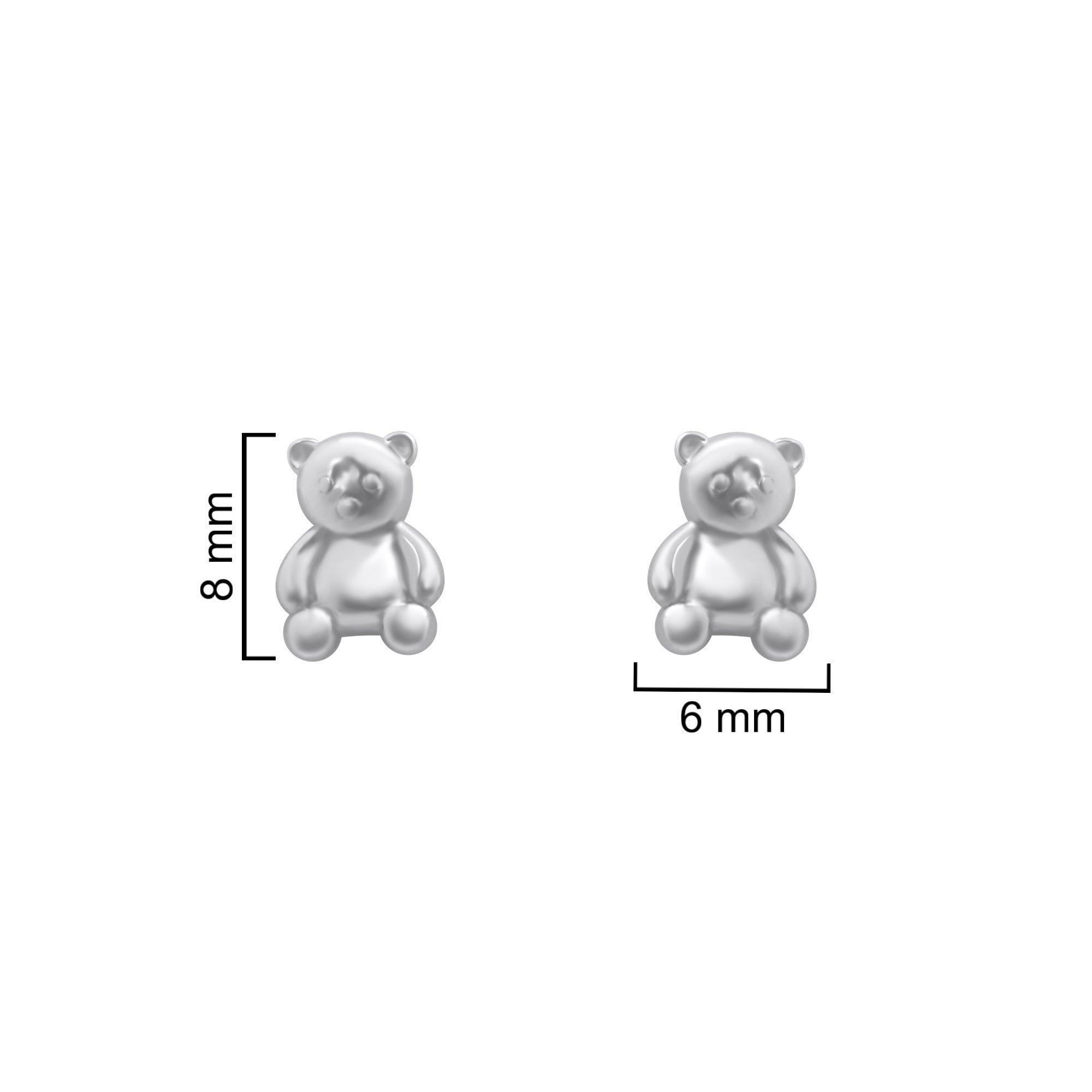 Sterling Silver Teddy Bear Studs