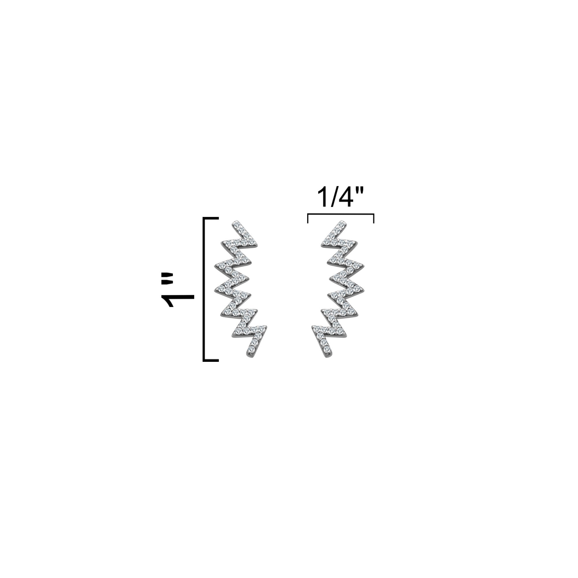 Sterling Silver Zig Zag Threader Earrings