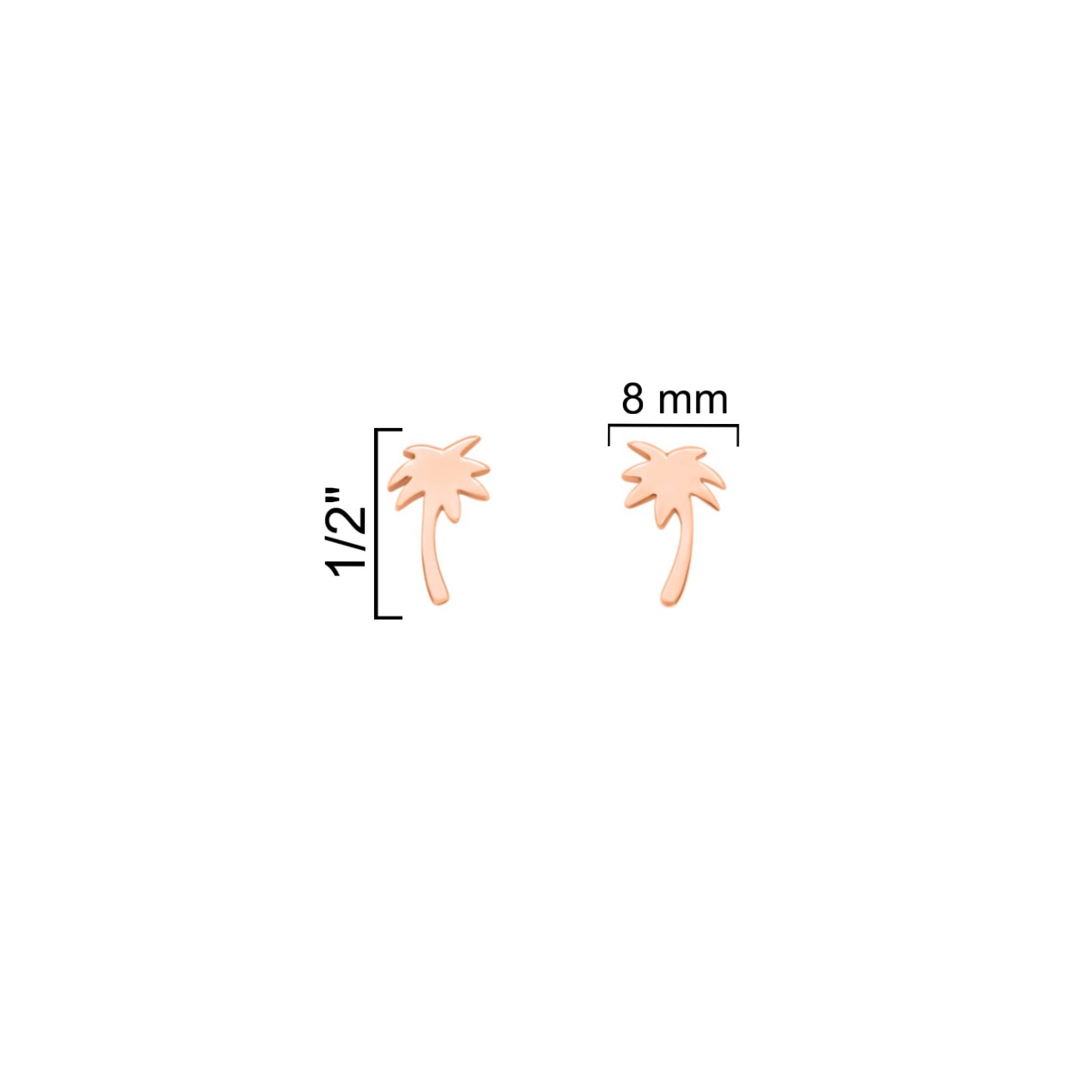 Sterling Silver Plain Palm Tree Studs