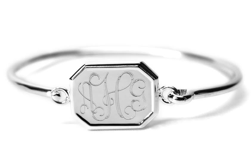German Silver Engravable Octagon Bangle