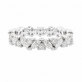 Sterling Silver Moissanite Marquise & Round Cluster Eternity Band