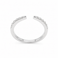 Sterling Silver Moissanite Open Gap Wedding Band