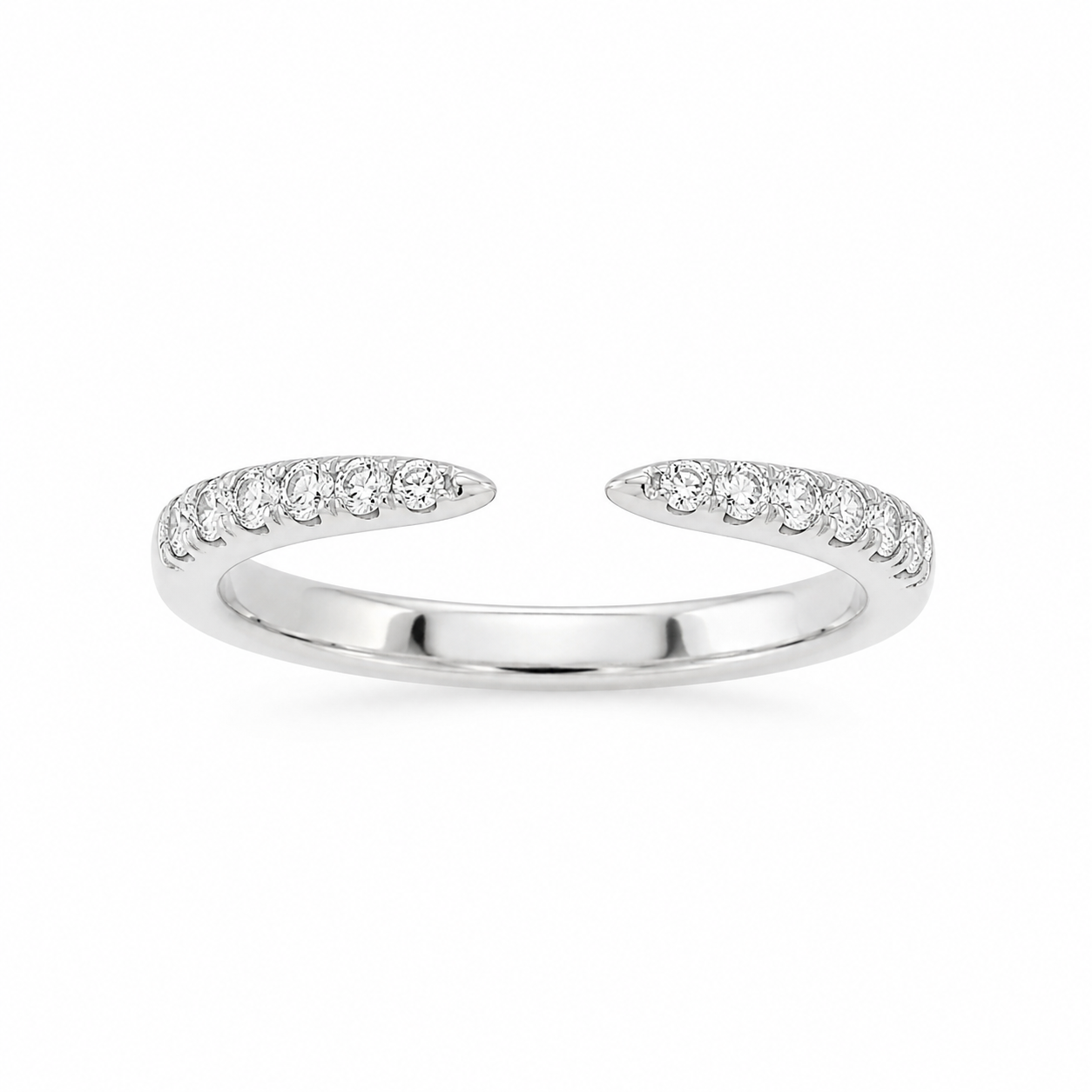 Sterling Silver Moissanite Open Gap Wedding Band