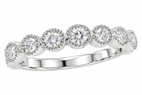 Sterling Silver Moissanite Bubble Half Eternity Accent Band - 0.72 CTW VVS D
