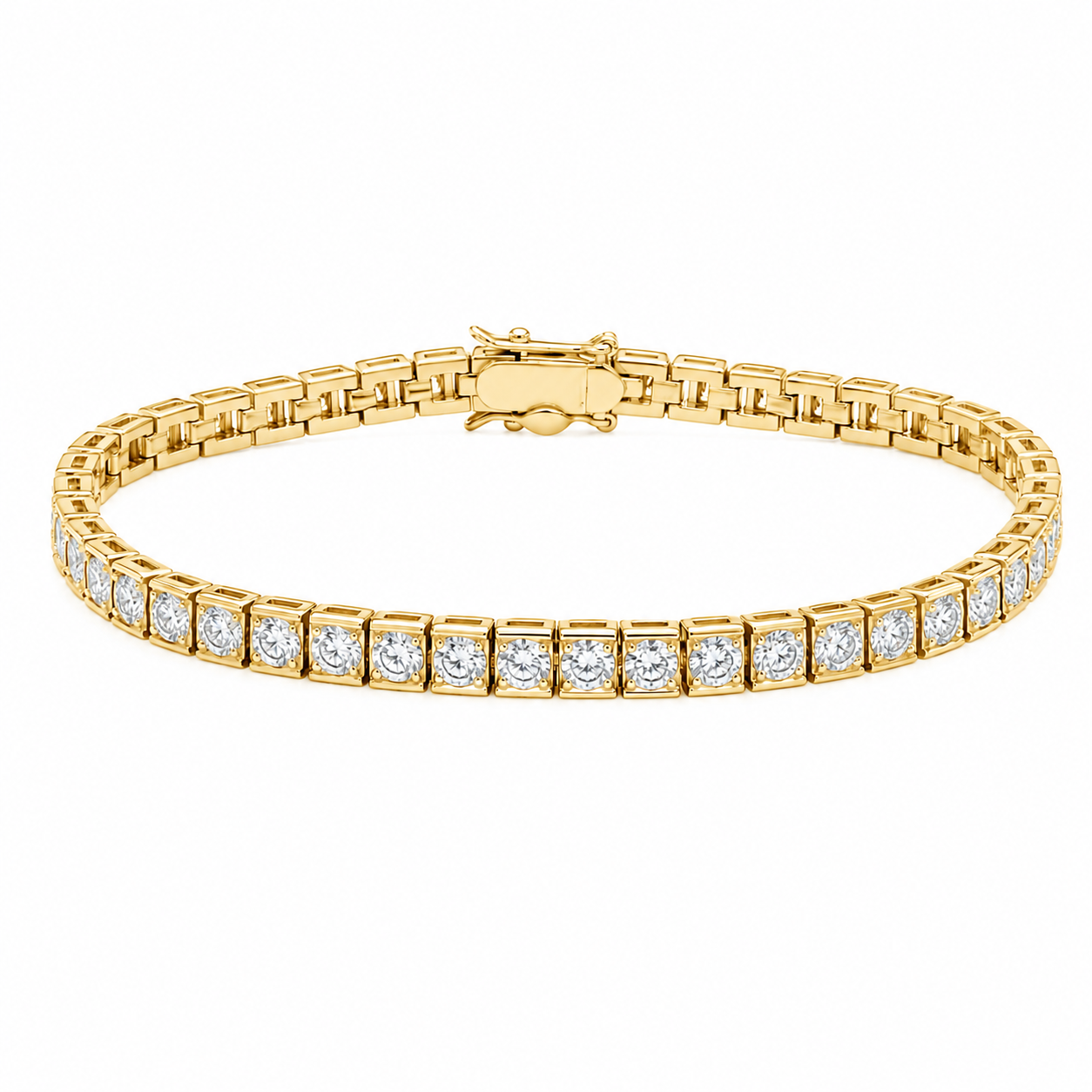 Sterling Silver Moissanite 4mm Tennis Bracelet