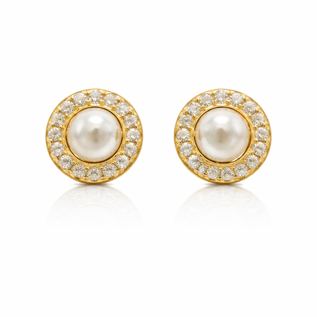 Sterling Silver 1.34 CTW Moissanite 8.5mm Round Stud Earrings