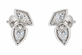 Sterling Silver Moissanite Toi Et Moi Marquise & Pear Cut Bezel Earrings - 0.8 CTW VVS D