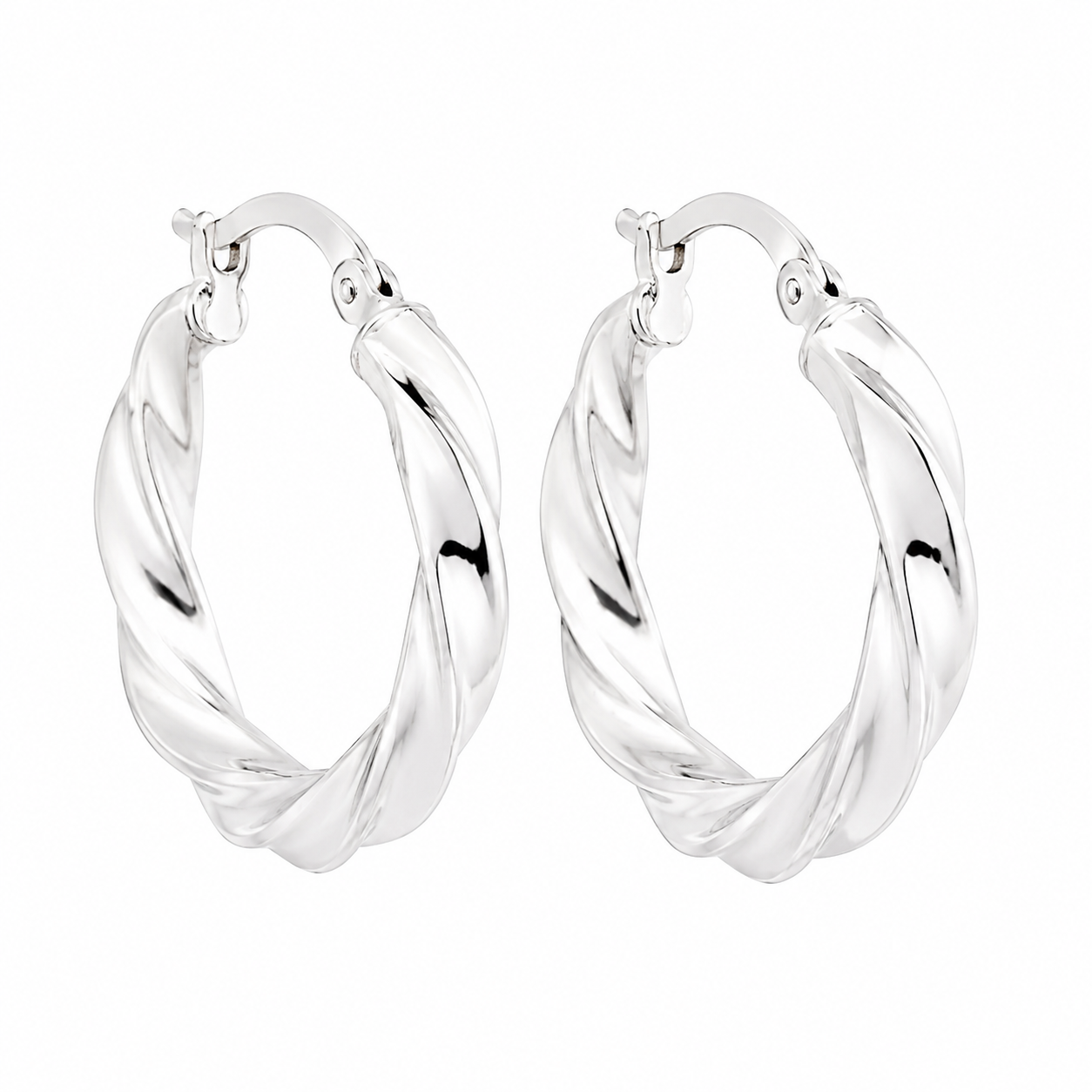 Sterling Silver Spiral Small Hoops