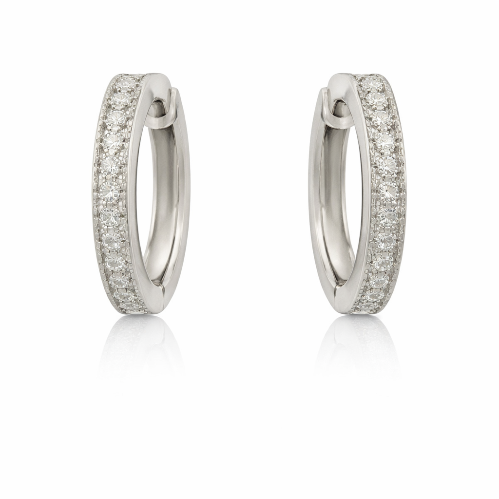 Sterling Silver 0.31 CTW Moissanite Small Huggie Hoop Earrings