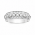 Sterling Silver Moissanite Pave Men's Band