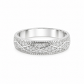 Sterling Silver Moissanite Pave Criss Cross Pattern Men's Band