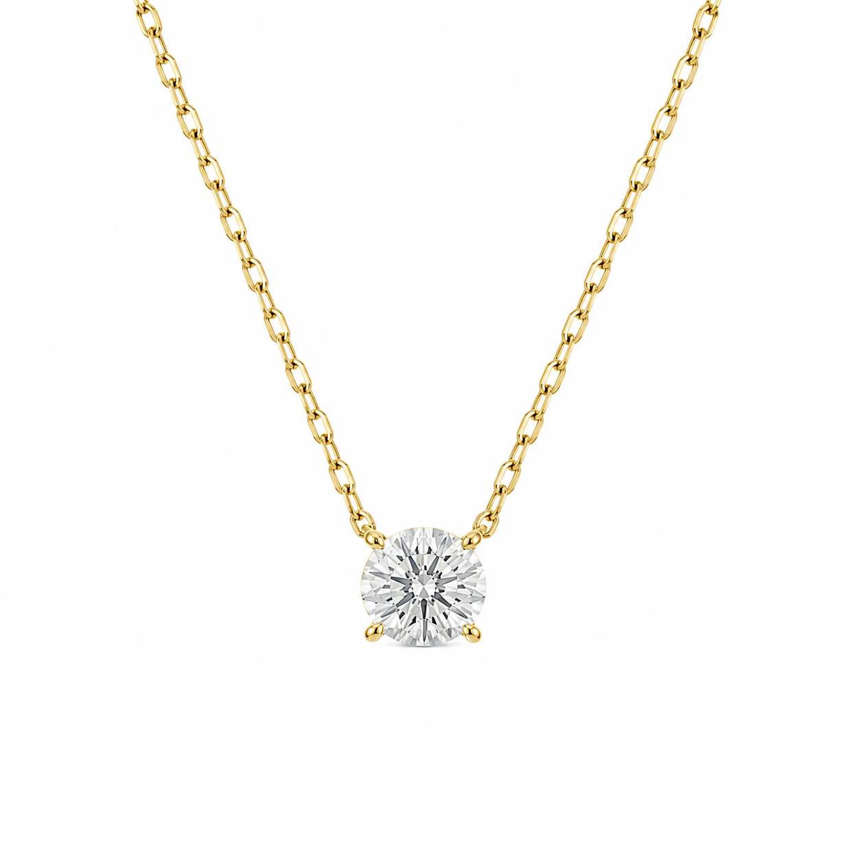 Sterling Silver 4 Prong Round 7mm 1.2 CT Moissanite Necklace W/ Certification