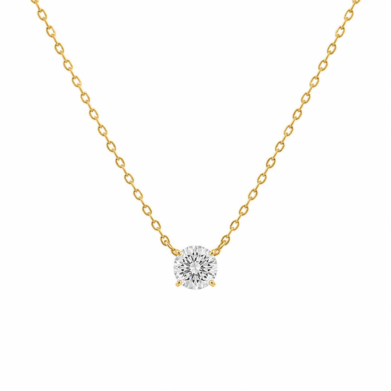Sterling Silver 4 Prong Round 7mm 1.2 CT Moissanite Necklace W/ Certification